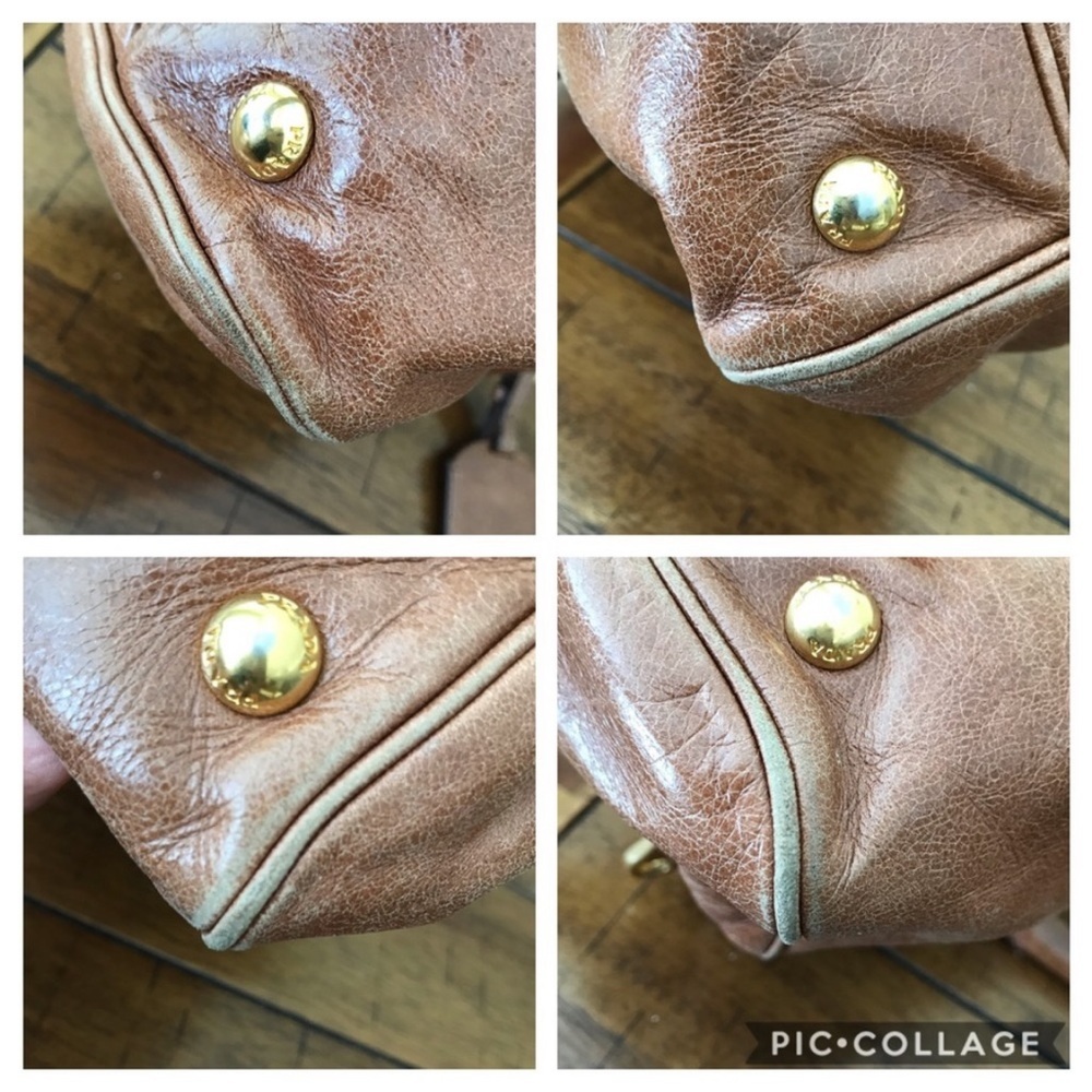 PRADA VITELLO SHINE SATCHEL COMES WITH UNBRANDED GOLD CHAIN - Picture 6 of 6